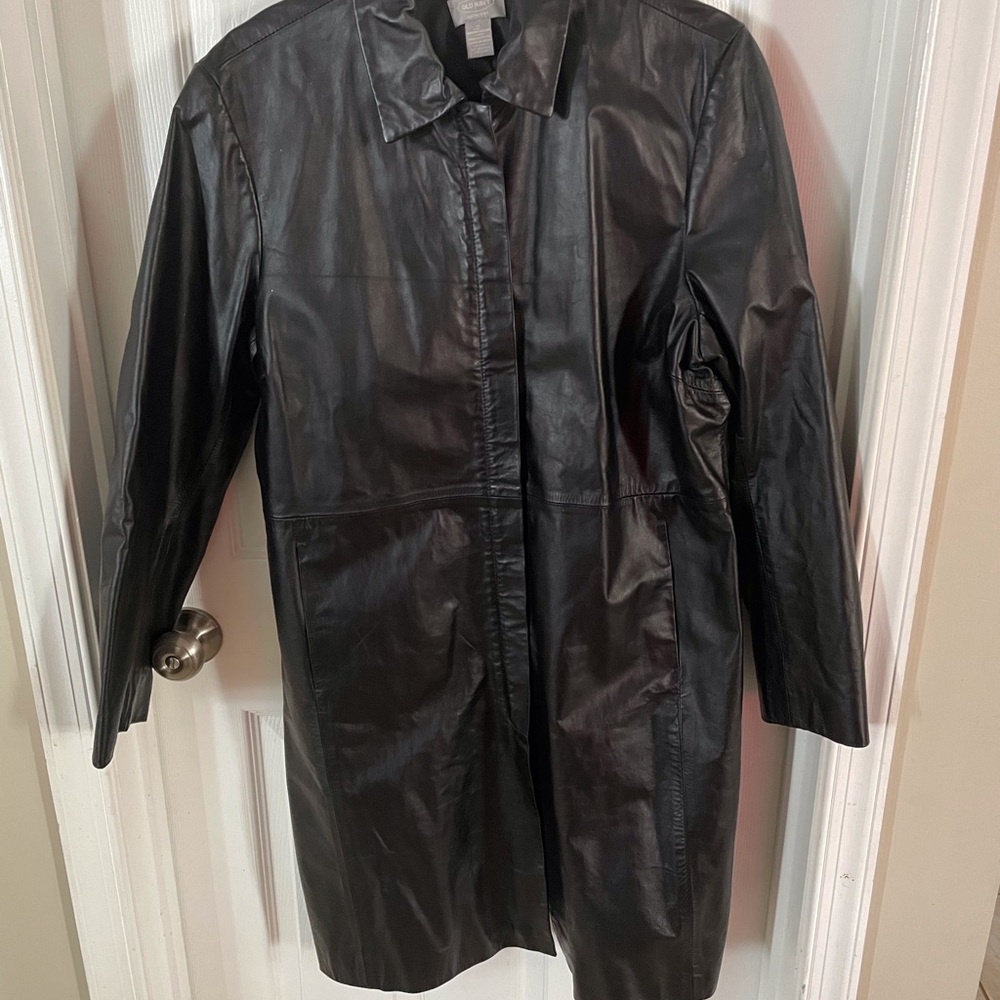 Old Navy Black Leather Women's Coat